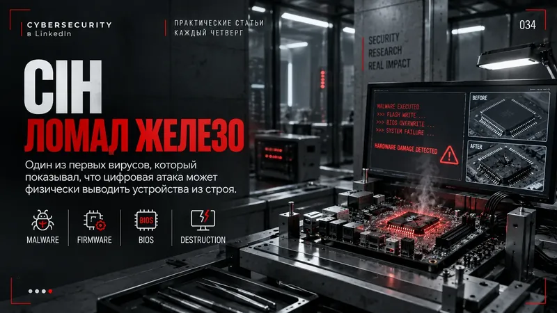 Чернобыльский вирус (CIH): первый вирус, уничтожавший устройства физически